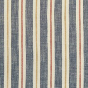Sackville Stripe Fabric - Midnight / Spice