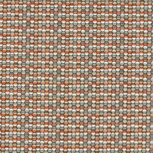 orange geometric jacquard fabric from Clarke & Clarke