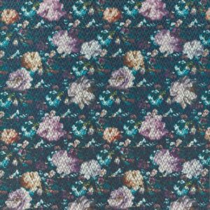 blue botanical jacquard fabric from Clarke & Clarke