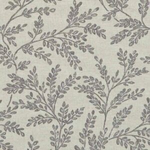 black-grey botanical woven fabric from Clarke & Clarke