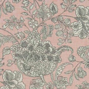 pink botanical woven fabric from Clarke & Clarke