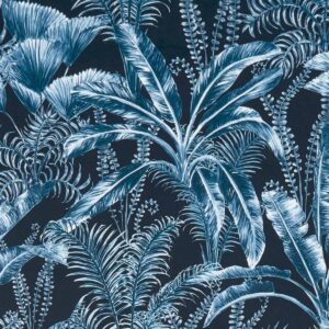 black-grey botanical cotton fabric from Clarke & Clarke