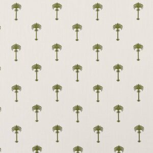green botanical embroideried fabric from Clarke & Clarke