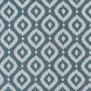 blue geometric jacquard fabric from Clarke & Clarke