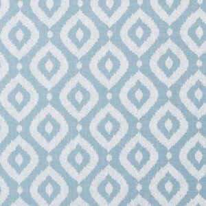 blue geometric jacquard fabric from Clarke & Clarke