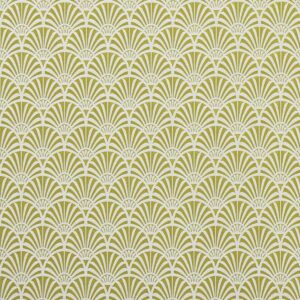 green retro jacquard fabric from Clarke & Clarke