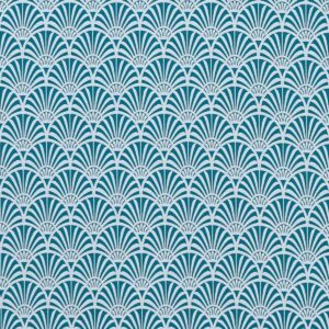 blue retro jacquard fabric from Clarke & Clarke