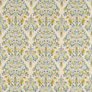 blue botanical cotton fabric from Studio G