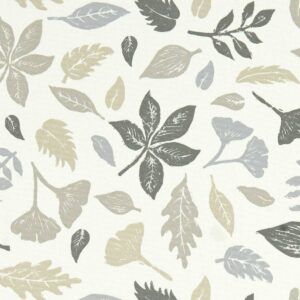 black-grey botanical cotton fabric from Studio G