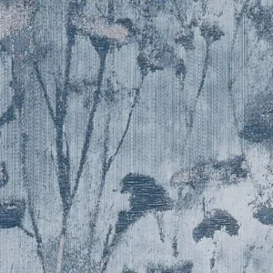 blue botanical jacquard fabric from Clarke & Clarke