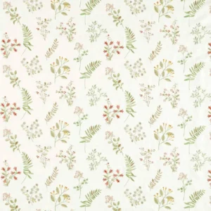 green botanical embroideried fabric from Clarke & Clarke